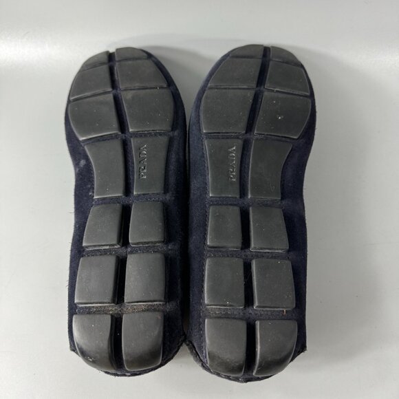 Prada Navy blue Suede Leather Driving Loafers, Size 7 (US8) main image 7